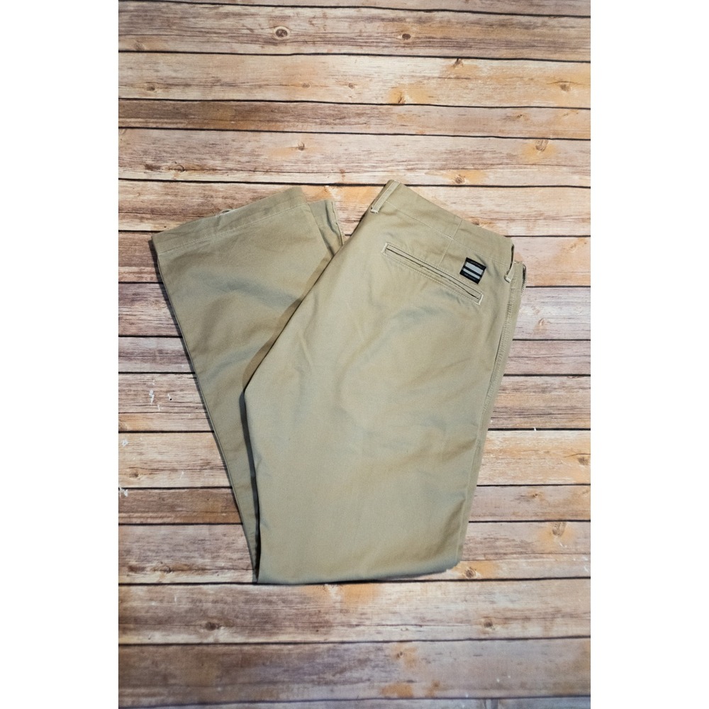 Momotaro Jeans Mens Khaki Chino Trousers Made in Okayama Japan GTB Stripes Tan